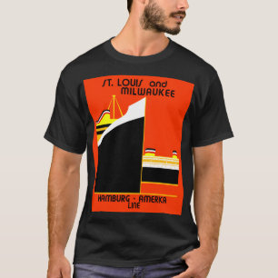 Retro Duitsland Amerikaanse scheepvaartlijn en T-shirt