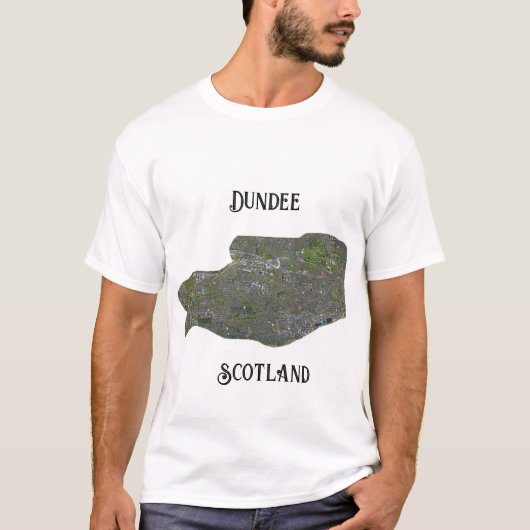Retro Dundee Scotland Map Gift T Shirt (Voorkant)