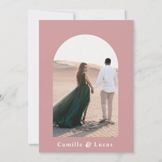 Retro Dusty Rose mariage invitation (Dos)