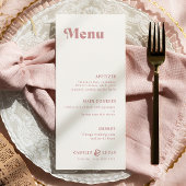 Retro Dusty Rose Rust Mariage Menu