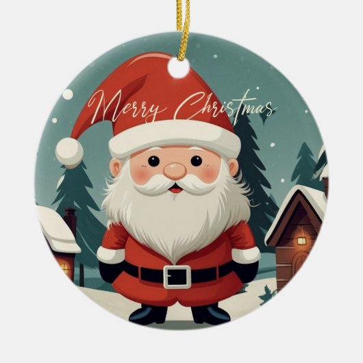 Retro Dwerg Santa Kerstmis Ornament (Voorkant)