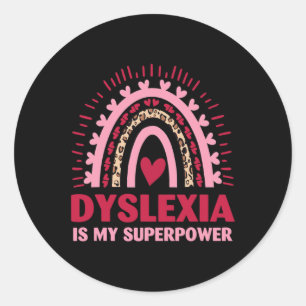 Retro dyslexie is mijn Superpower dyslectische lez Ronde Sticker