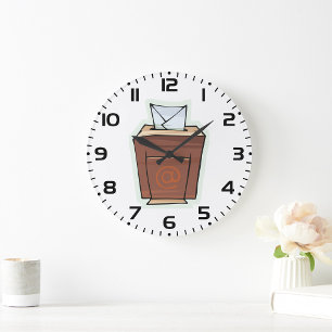 Retro E-mail Inbox Icon Cartoon Stijl Grote Klok