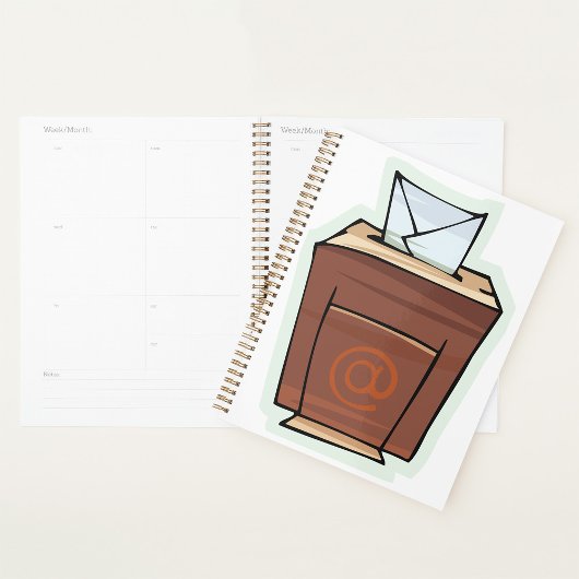 Retro E-mail Inbox Icon Cartoon Stijl Planner