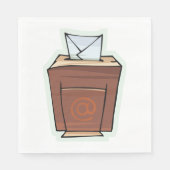 Retro E-mail Inbox Icon Cartoon Stijl Servet (Voorkant)