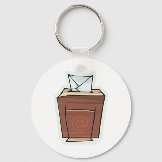 Retro E-mail Inbox Icon Cartoon Stijl Sleutelhanger (Voorkant)