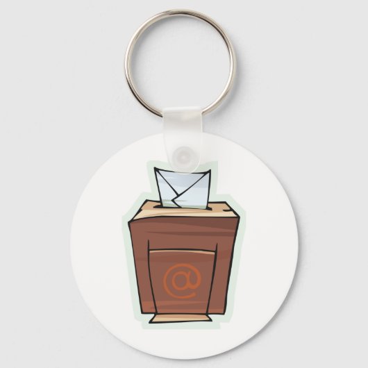 Retro E-mail Inbox Icon Cartoon Stijl Sleutelhanger (Achterkant)