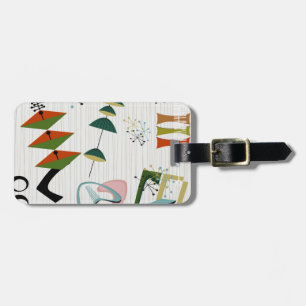 Retro Eames-Era Atomic Geïnspireerd Bagagelabel