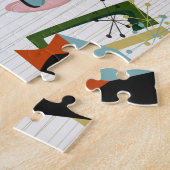 Retro Eames-Era Atomic Geïnspireerd Legpuzzel (Zijkant)