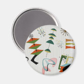 Retro Eames-Era Atomic Geïnspireerd Magneet (Voorkant / Achterkant)