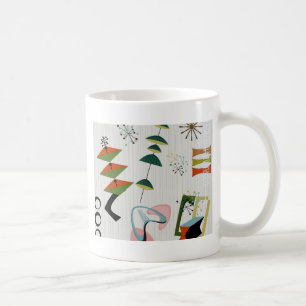 Retro Eames-tijdperk atoom geïnspireerd Koffiemok