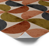 Retro Earth Tone Geometric Half-Moon Poster (Hoek)