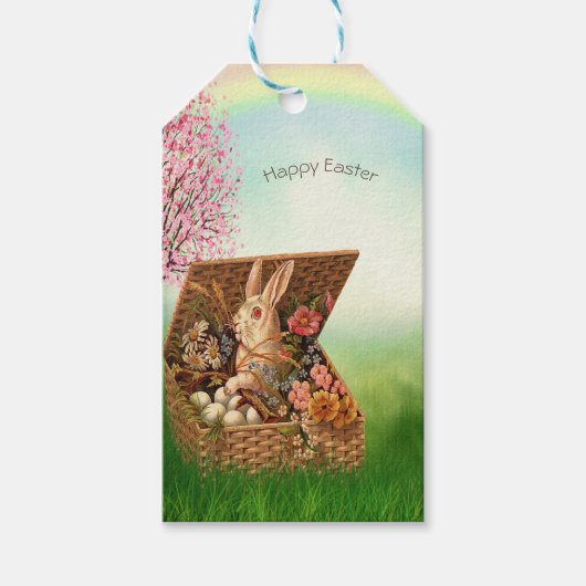 Retro Easter Bunny Cadeaulabel (Voorkant)