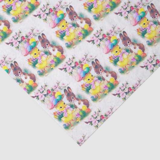 retro easter bunny chick tissuepapier (Detail)