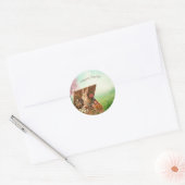  Retro Easter Bunny Ronde Sticker (Envelop)