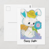 Retro Easter Bunny voor oma en opa Briefkaart (Voorkant / Achterkant)