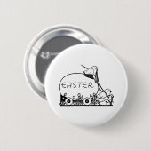 Retro Easter Easter Egg en Chicken Ronde Button 5,7 Cm (Voorkant /achterkant)