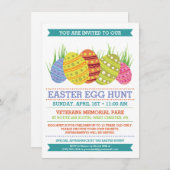 Retro Easter Egg Hunt Decorating Party Kaart (Voorkant / Achterkant)