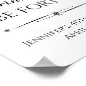 Retro Eat Drink en 40th Birthday Sign Poster (Hoek)