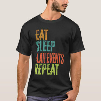 Retro Eat Slaap Plan Evenementen Herhaal Bruiloft  T-shirt