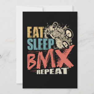 Retro Eat Sleep BMX Cool BMX Rider herhalen Kaart