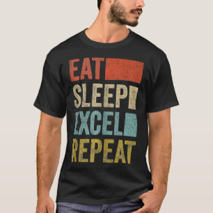  retro Eat Sleep Ecel Herhaal Funny Ecel T-shirt