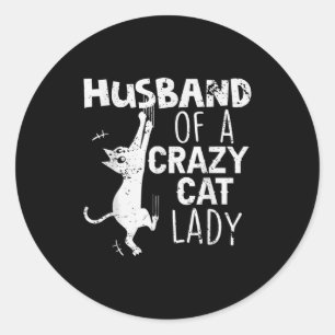 Retro Echtgenoot Dolle Kat Vrouw Ronde Sticker