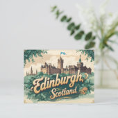 Retro Edinburgh Escape Briefkaart (Staand voorkant)
