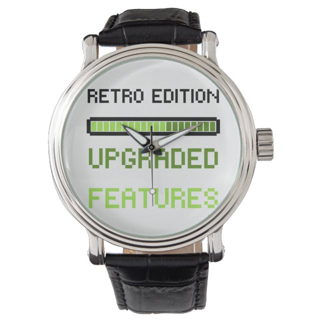 Retro Edition Upgraded Features Pixel Art Gaming  Horloge (Voorkant)