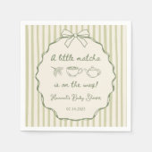 Retro Een beetje Matcha Tea Baby shower Servet (Voorkant)