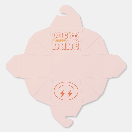 Retro Een Gelukkig Babe Favor Box Bedankdoosjes (Ongevouwen)