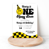 Retro Een Gelukkig Dude 1e Verjaardag Kaart