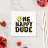 Retro Een Gelukkig Dude Eerste Verjaardagsfeestje Servet (Insitu)