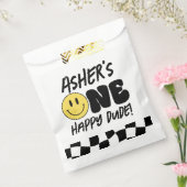 Retro Een Gelukkig Dude Gelukkig Gezicht Eerste Ve Bedankzakje (Gezegeld)