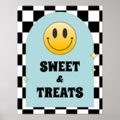 Retro Een Gelukkig Dude Verjaardag Sweet & Treats Poster (Voorkant)