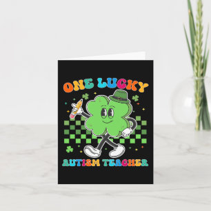 Retro Eén Gelukkige Autisme Leraar St Patrick Dag  Kaart
