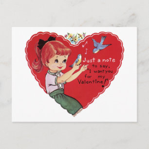 Retro Een notitie voor mijn Valentijn Feestdagenkaart