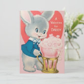 Retro Een Valentijn voor Daddy Custom Feestdagenkaart (Staand voorkant)