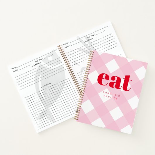 Retro Eenvoudig Schattige Roze en Rood Custom Blan Notitieboek (Binnen)