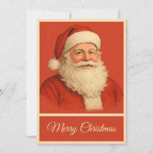 Retro Eenvoudige Vintage Kerstman Feestdagenkaart