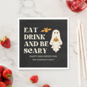 Retro Eet Drink & Be Scarry Spooky Halloween Servet (Insitu)