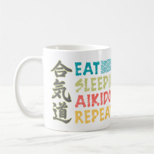 Retro Eet Slaap Aikido Herhaal Drink Mok
