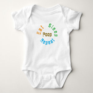 Retro Eet Slaap Poep Herhaal Grappige quote Peut Romper