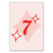 Retro Eetgelegenheid Tafel Nummers Kaart (Achterkant)