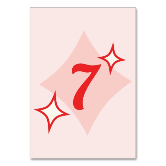 Retro Eetgelegenheid Tafel Nummers Kaart (Voorkant)