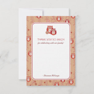 Retro Eigenaars Dank je platte kaarten Notitiekaartje