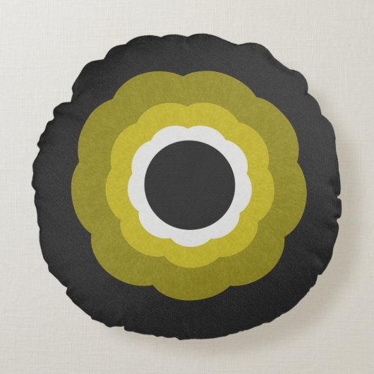 Retro  eigentijdse stijl Rosette Rond Kussen (Voorkant)