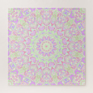Retro eigenzinnige eclectische Boho Hippie Pastel  Legpuzzel