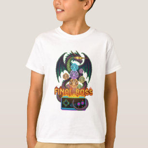 Retro Eindbaas Draak & Dobbelsteen   Gamer TTRPG P T-shirt