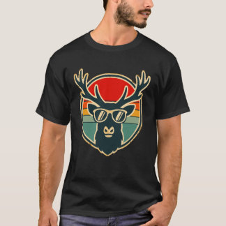 Retro eland met zonnebril lange mouw t-shirt